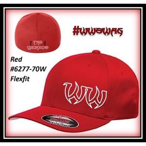 Hat - Flexfit Curved Bill #6277 - Red w/White